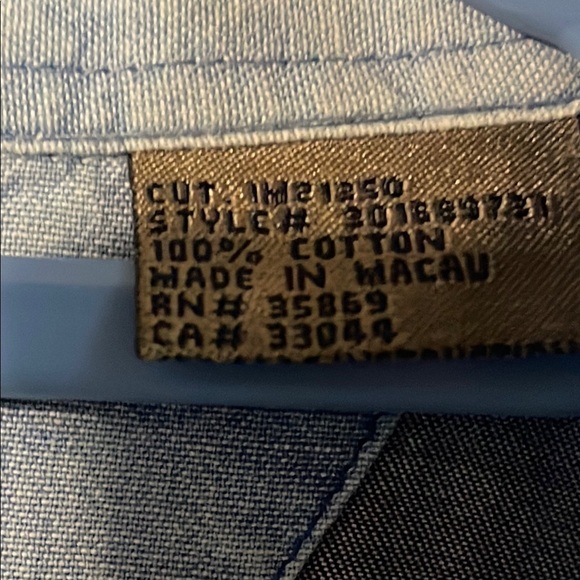 Roper Men's Color-Block Button Down Shirt - Navy, Cream, Khaki - Picture 6 of 10